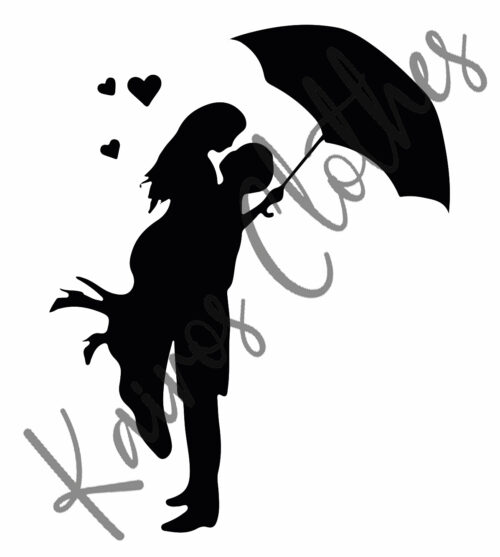 Bolsa de tela Pareja bajo la lluvia - Imagen 2