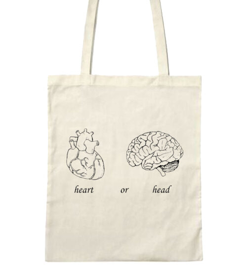 Bolsa de tela Heart or head