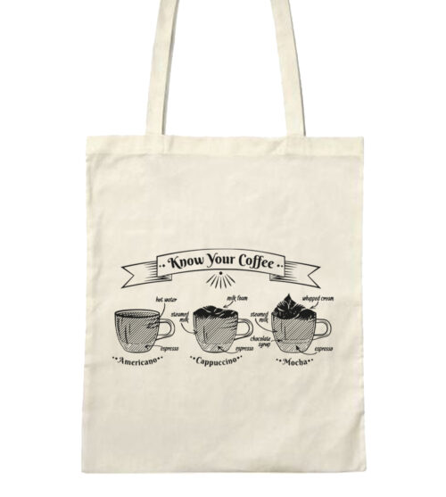 Bolsa de tela Know Your Coffee