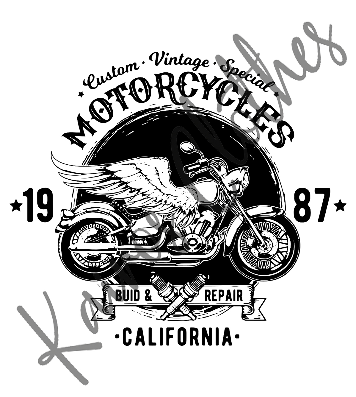 Camiseta Moto Custom Vintage Kairos Publicidad
