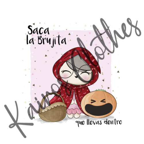 Bolsa de tela Saca la Brujita que llevas dentro - Caperucita Roja - Imagen 2
